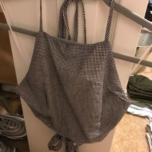 LF gingham halter top
